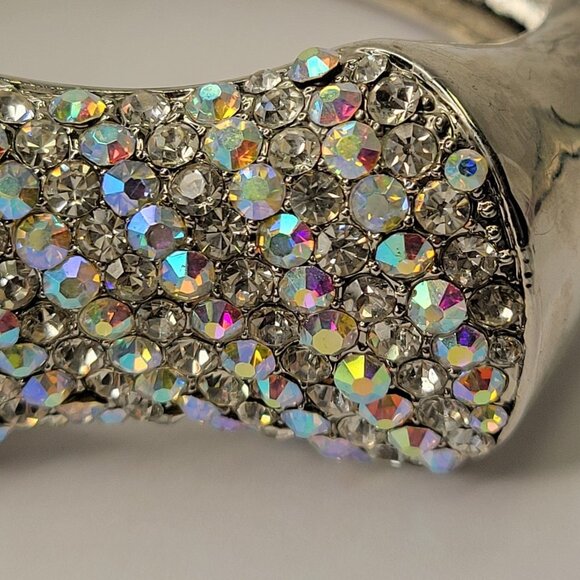 Silver Crystal Cuff Bracelet - Picture 2 of 11